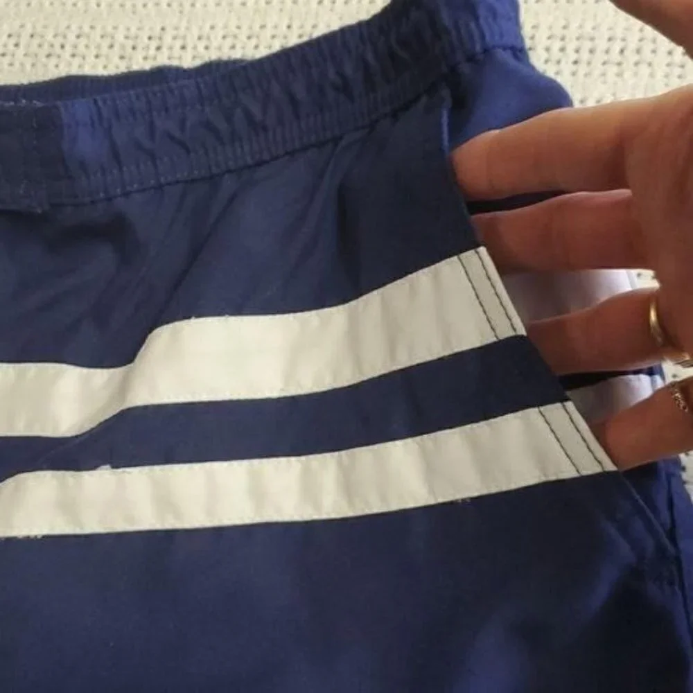 Islander Cinched Lined Striped Sz.‎ L Swim Trunks